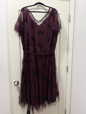 Lane Bryant Plum Lace Trim Top